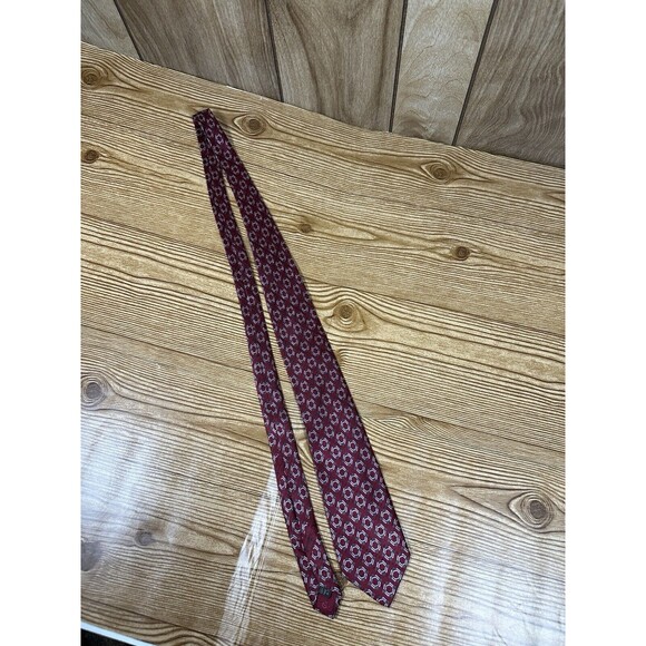 Valentino Cravatte Silk ‎ Necktie Men’s Size 56 x 4 burgundy Maroon Abstract - Picture 1 of 5
